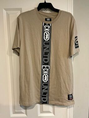 Ecko Unlimited Men’s Short Sleeve Beige Graphic Tee Size Large